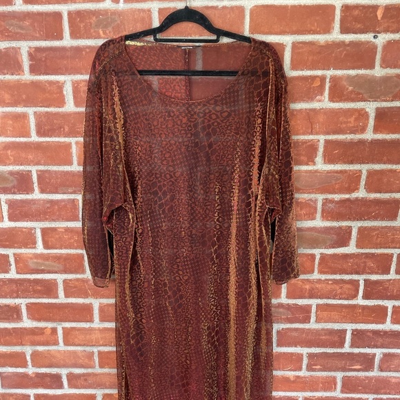 Vintage shimmer mesh animal print swim cover - Picture 1 of 8